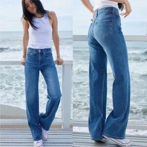 AYR The Secret Sauce Wide Leg Jeans 'Old School' Medium Wash Womens 25 Short